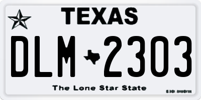 TX license plate DLM2303