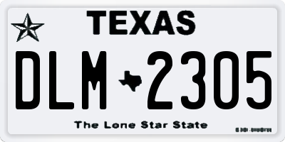 TX license plate DLM2305