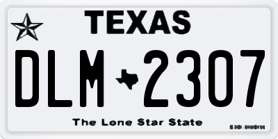 TX license plate DLM2307