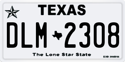 TX license plate DLM2308