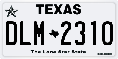 TX license plate DLM2310