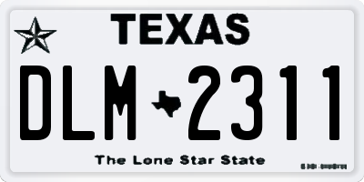 TX license plate DLM2311