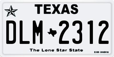 TX license plate DLM2312