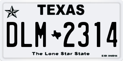 TX license plate DLM2314