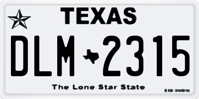 TX license plate DLM2315