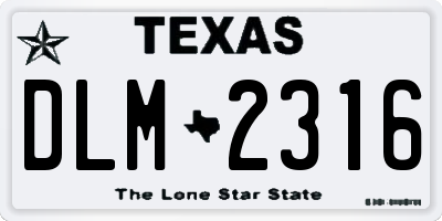 TX license plate DLM2316