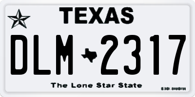 TX license plate DLM2317