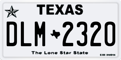 TX license plate DLM2320