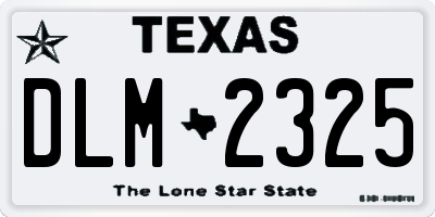 TX license plate DLM2325