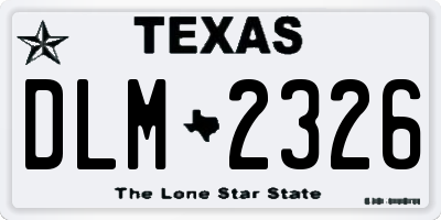 TX license plate DLM2326