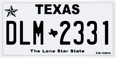 TX license plate DLM2331