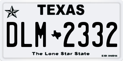 TX license plate DLM2332
