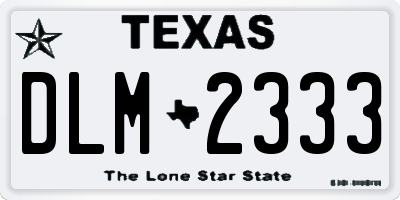 TX license plate DLM2333