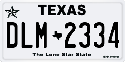 TX license plate DLM2334