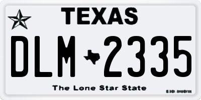 TX license plate DLM2335