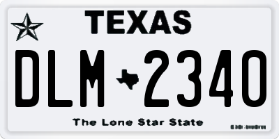 TX license plate DLM2340