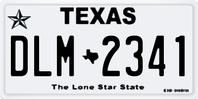 TX license plate DLM2341
