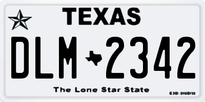 TX license plate DLM2342