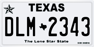 TX license plate DLM2343