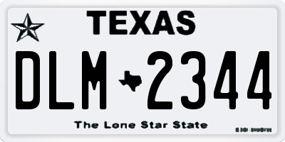 TX license plate DLM2344