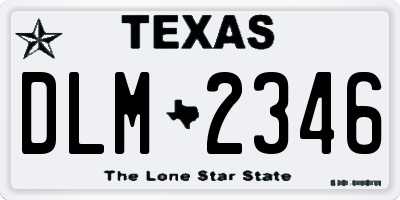 TX license plate DLM2346