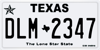 TX license plate DLM2347