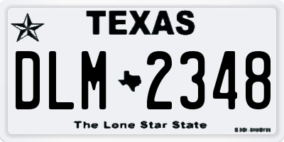 TX license plate DLM2348