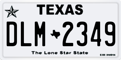 TX license plate DLM2349