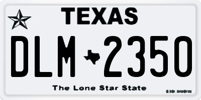 TX license plate DLM2350