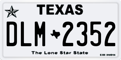 TX license plate DLM2352
