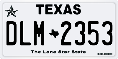TX license plate DLM2353
