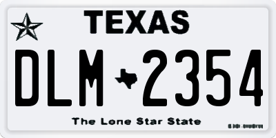 TX license plate DLM2354