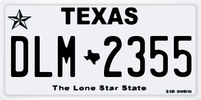 TX license plate DLM2355