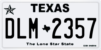 TX license plate DLM2357