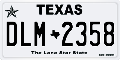 TX license plate DLM2358