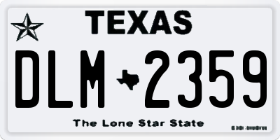 TX license plate DLM2359