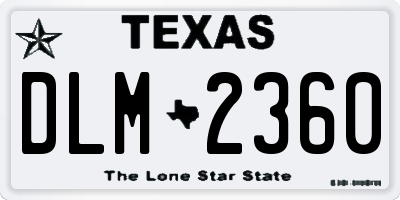 TX license plate DLM2360