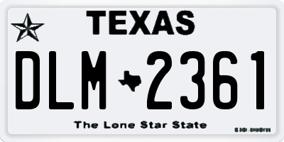 TX license plate DLM2361