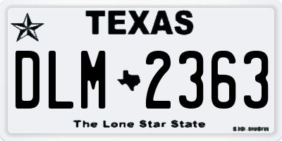 TX license plate DLM2363