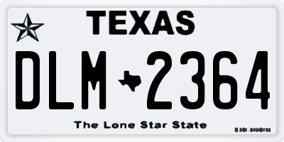 TX license plate DLM2364