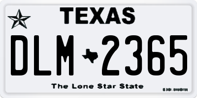 TX license plate DLM2365