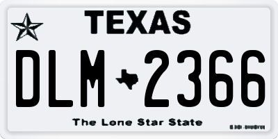 TX license plate DLM2366