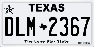 TX license plate DLM2367