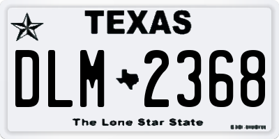 TX license plate DLM2368