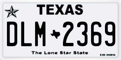 TX license plate DLM2369