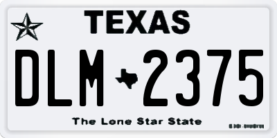 TX license plate DLM2375