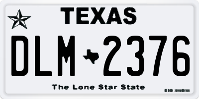 TX license plate DLM2376