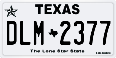 TX license plate DLM2377