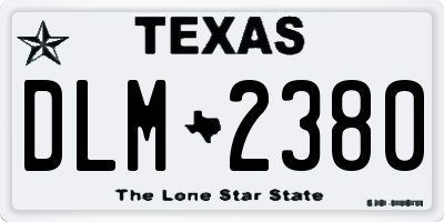 TX license plate DLM2380