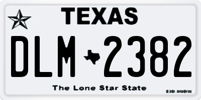 TX license plate DLM2382